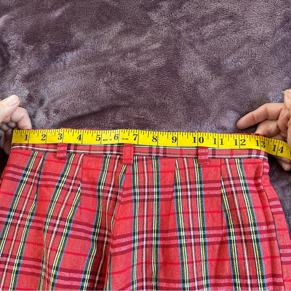Vintage 90’s Red Plaid Stirrup Pants, 24* - Picture 12 of 12